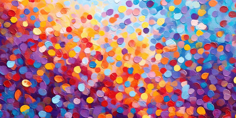 Wall Mural - abstract art with handpainted points in bright colors