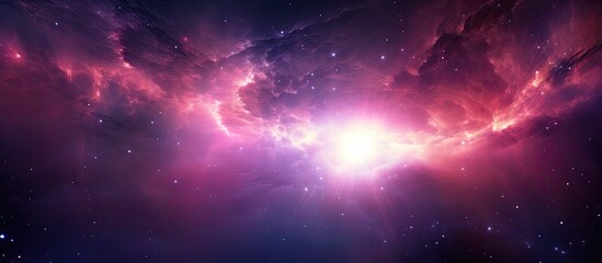 Wall Mural - manipulation photo showcases a magnificent pink nebula scene and captures a stunning spacey supernov