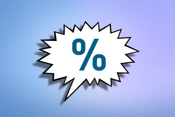 Poster - Percent sign symbol on colored background.