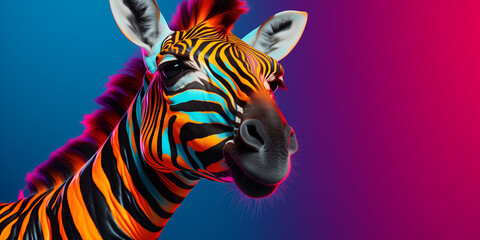 Wall Mural - Bright and colorful animal poster.