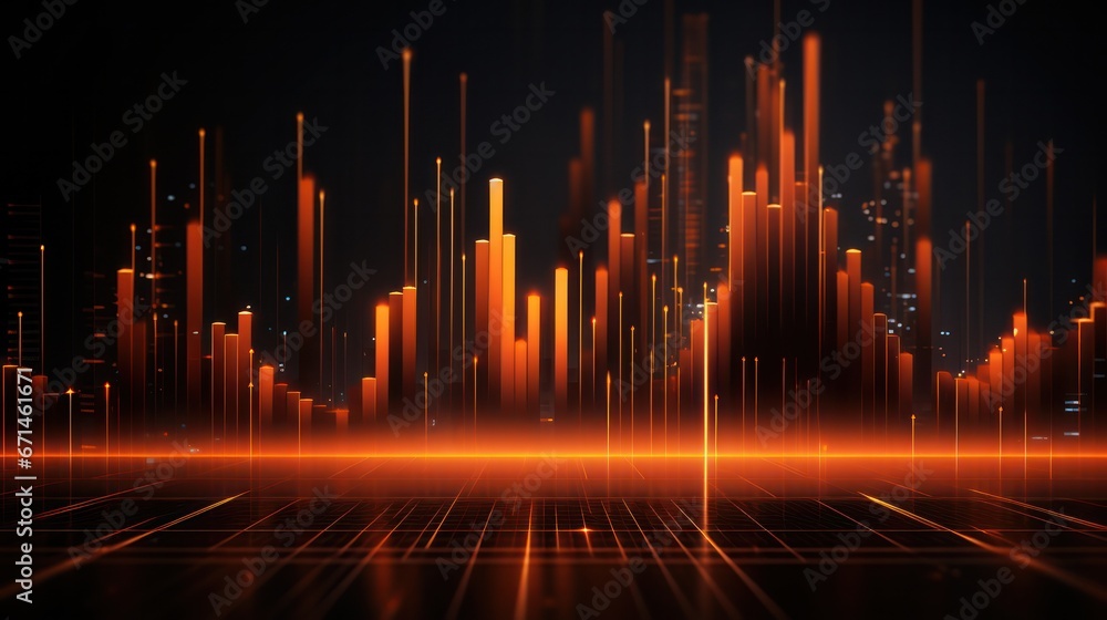 data visualization hi-tech futuristic infographic illustration in neon ...