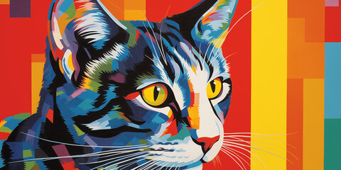 Sticker - Bright and colorful animal poster.