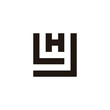 Letter L, H and J square geometric symbol simple logo vector