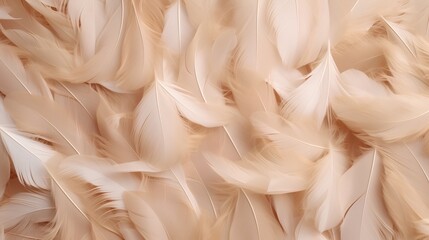 Wall Mural - feathers background with beige colors blend and aesthetic soft style. fragile and sensitive elements