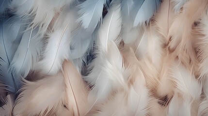 Wall Mural - feathers background with beige colors blend and aesthetic soft style. fragile and sensitive elements