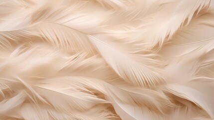 Wall Mural - feathers background with beige colors blend and aesthetic soft style. fragile and sensitive elements