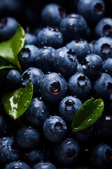 Wall Mural - Fresh blueberries banner. Blueberry background. Close-up food photography