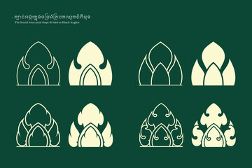 The fiontal lotus petal shape divided as Kbach Angkor