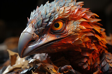 Leinwandbilder - A detailed close-up showcasing the intricate anatomy of a hatchling's beak and limbs as they emerge from the eggshell. 