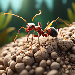 Poster - Ants in forest, AI-Generatet