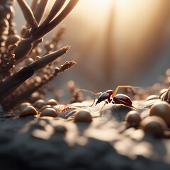 Ants in forest, AI-Generatet