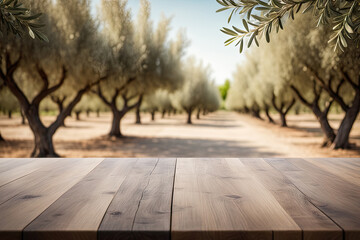 empty presentation table olive harvest