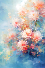 Artistic Impressionism Colorful Geometric Flowers Pattern Painting