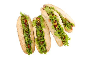 Wall Mural - PNG,hot dog with lettuce, isolated on white background