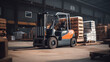 © Wararat - Forklift lifting in industrial plant.