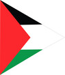 © M - Palestine flag colors flat icon, vector sign, waving flag of Palestine colorful pictogram isolated on Transparent background. Flag icon of Palestine country. Symbol, logo illustration.