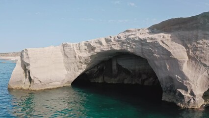 Wall Mural - Sea cave on coast of greek island Milos, Greece