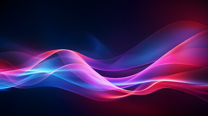 Wall Mural - big neon wave background. generative ai.