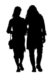 Wall Mural - Young girls in fashion clothes on white background