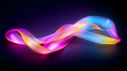 Colorful Ribbon in Neon Colors. Generative AI.