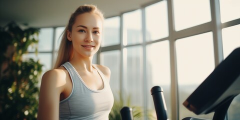 Wall Mural - Portrait young fitness woman