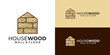 Wood house parquet floor wall logo vector template. Carpenter logo design