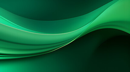 Wall Mural - Green Waves Background. Generative AI.