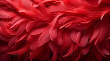 Abstract Background Of Bright Red Feathers. Illustration, Wallpaper.