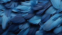 Abstract Background Of Bright Blue Feathers. Illustration, Wallpaper.