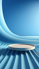 Wall Mural - Abstract blue background with drop shadow and light. Backdrop for product presentation. Background with shadow. Generative AI