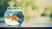 Big Fish In Small Aquarium Tank. Jail And Animal Suffering