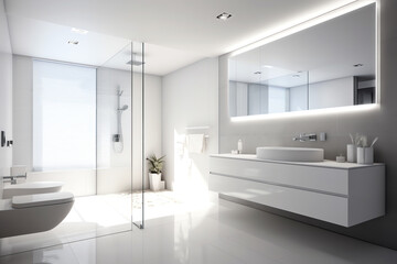 Minimal design interior of modern contemporary bathroom