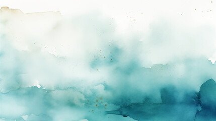 Wall Mural - Green aquamarine watercolor background. Overlay background transparent