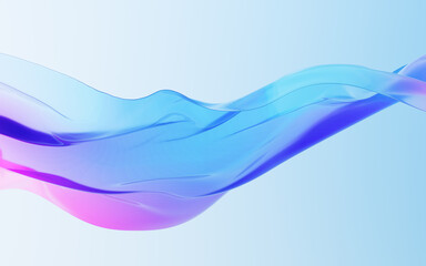 Sticker - Flowing transparent cloth background, 3d rendering.