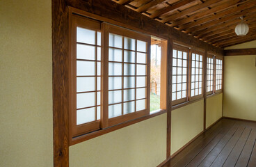 Wall Mural - closeup of traditional wooden Japanese house