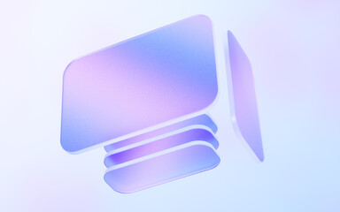 Poster - Transparent glass with gradient colors, 3d rendering.