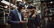 © Dangubic - Business People Using Virtual Reality Glasses in an Industrial Factory
