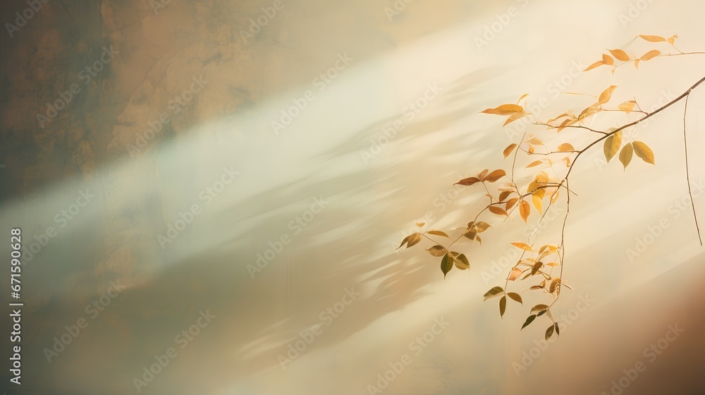 Ilustración de Stock Painting of light reflection on wall with branch ...
