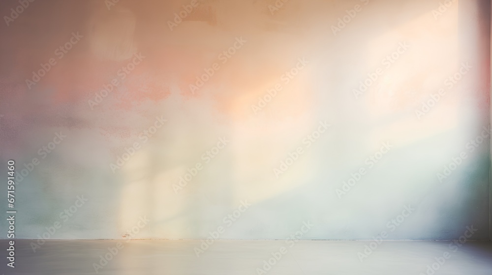 Painting of light reflection on empty wall. Watercolor pastel colors ...