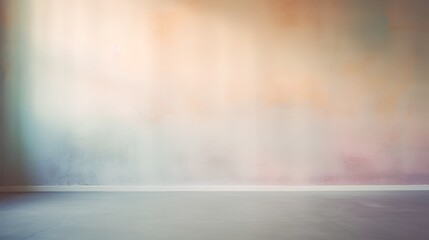 Painting of light reflection on empty wall. Watercolor pastel colors aesthetic minimalism background with neutral style. Empty wall with color gradients as elegant and simple backdrop