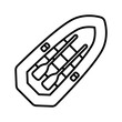 Inflatable boat icon. Sea lifeboat. Flood raft. Vector illustration