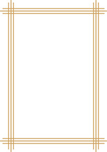 Subtle Gold Ornamental Border, Triple Line Decorative Frame ,4x6 Scale Ratio, Template For Card, Invitation, Wedding, Menu, Png Isolated On Transparent Background.