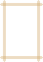 Wall Mural - subtle gold ornamental border, triple line decorative frame ,4:6 or 2:3 aspect ratio, template for c