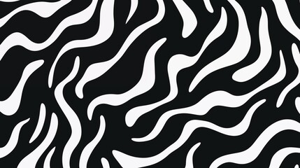 wavy brush curved lines strokes pattern, horizontal banner