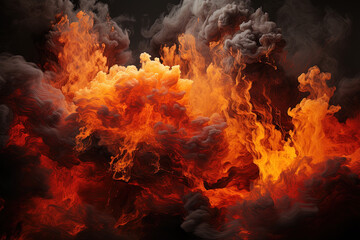 Lava explosions and fire background, Generative Ai