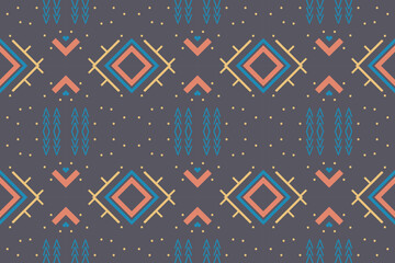 Ethnic pattern background. Geometric ethnic pattern traditional Design It is a pattern created by combining geometric shapes. Create beautiful fabric patterns. Design for print.