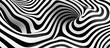 Abstract optical illusion with black and white curved geometric stripes hypnotic wave pattern and mesmerizing texture