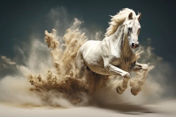 Abstract horse with complex motion and hazy color