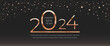 2024 Happy new year modern banner with sparkling light. Usable for banner, background, and greeting.
