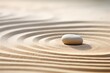 © LimeSky - Zen garden with stones and sand for relaxation and balance in a spa or wellness setting.